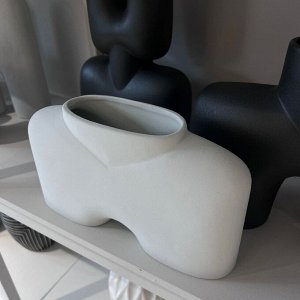 Ваза широкая белая керамическая