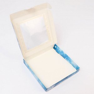 Подарочная коробка складная с окном «С Новым годом!», 19x19x3 см