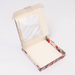 Подарочная коробка складная с окном «С Новым годом», 16x16x3 см