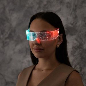 Светодиодные очки «Сияние», 14.5x4.5x18 см, батарейки CR2032x2 (в комплекте), 3 режима, свечение RGB