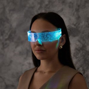 Светодиодные очки «Сияние», 14.5x4.5x18 см, батарейки CR2032x2 (в комплекте), 3 режима, свечение RGB