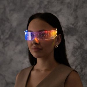 Светодиодные очки «Сияние», 14.5x4.5x18 см, батарейки CR2032x2 (в комплекте), 3 режима, свечение RGB