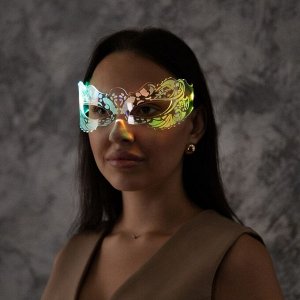 Светодиодные очки «Маскарад», 16.5x7x15.5 см, батарейки CR2032x2 (в комплекте), 3 режима, свечение RGB