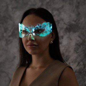 Светодиодные очки «Маскарад», 16.5x7x15.5 см, батарейки CR2032x2 (в комплекте), 3 режима, свечение RGB