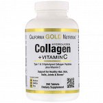 California Gold Nutrition, Гидролизованные коллагеновые пептиды + витамин С, тип 1 и 3, 6000 мг, 250 таблеток