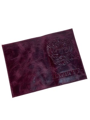 Обложка на паспорт из натуральной кожи, цвет бордовый