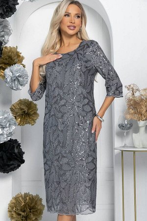 Платье Объятие ночи (серое) П11563