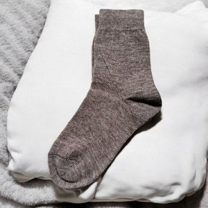 Носки из шерсти мериноса, размер 35-37 для межсезонья (цвет светло-коричневый)
