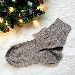 Носки из шерсти мериноса, размер 38-40 для межсезонья (цвет светло-коричневый)