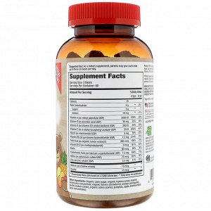 Hero Nutritional Products, Yummi Bears Organics, комплексный мультивитамин, органический вкус клубники, апельсина и ананаса, 180 шт.