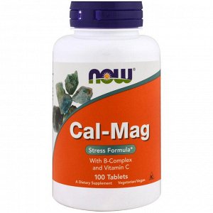 Now Foods, Cal-Mag, Stress Formula, 100 таблеток
