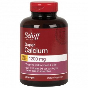 Schiff, Super Calcium, 1200 мг, 120 мягких желатиновых капсул