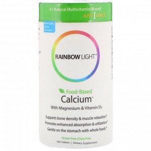 Rainbow Light, Just Once, кальций на основе пищевых продуктов, 180 таблеток