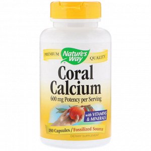 Nature&#x27 - s Way, Coral Calcium, 600 mg, 180 Capsules
