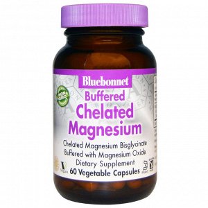 Bluebonnet Nutrition, Буферизованный хелатный магний, 60 растительных капсул