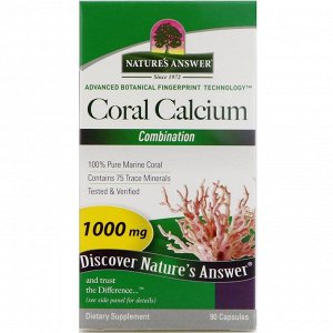 Nature&#x27 - s Answer, Кальций из кораллов, комплекс, 1000 мг, 90 капсул