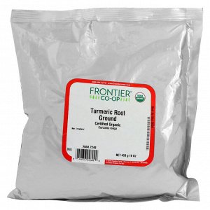 Frontier Natural Products, Certified Organic Ground Turmeric Root (Сертифицированный органический молотый корень куркумы), 453 г (16 унций)