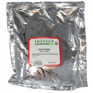 Frontier Natural Products, Сертифицированный органический порошок карри, 16 унций (453 г)