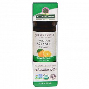 Nature&#x27 - s Answer, Органические эфирные масла, масло апельсина, 0,5 жидких унций (15 мл)