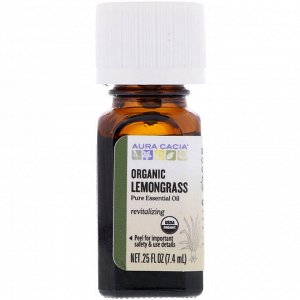 Aura Cacia, Organic, Lemongrass, 0.25 fl oz (7.4 ml)