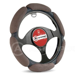Оплётка руля, серия Classic, спонжевая, 6 "подушек", наполнитель 2 см. поролон с памятью, тёмн.серый, разм. М,