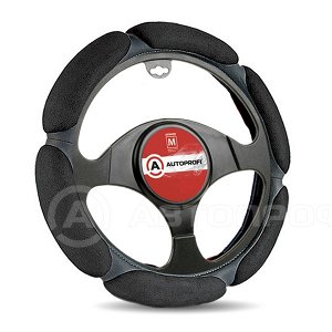 Оплётка руля, серия Classic, спонжевая, 6 "подушек", наполнитель 2 см. поролон с памятью, чёрный, разм.S,