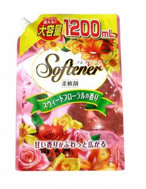 Кондиционер для белья "Softener Sweer Floral" (с антибактериальным эффектом и нежным цветочным ароматом) 1200 мл, мягкая упаковка с крышкой / 8