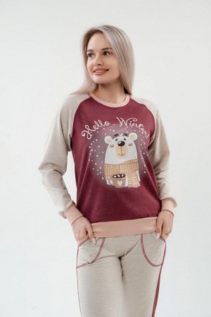 Костюм женский из футера Гамми бордо