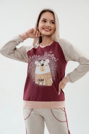 Костюм женский из футера Гамми бордо