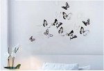 Стикеры для декора  чёрно-белые бабочки