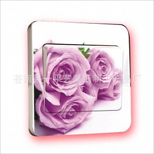 Наклейка на выключатель Фиолетовые Розы