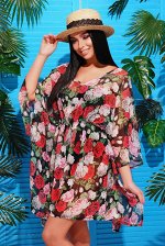 Туника 1731 черные цветы