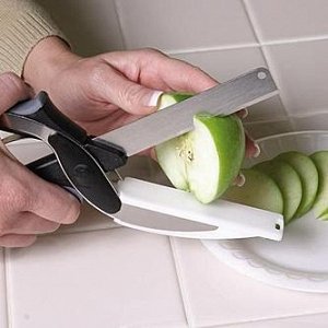 Нож-ножницы с разделочной доской 2 в 1 KNIFE CUTTING BOARD