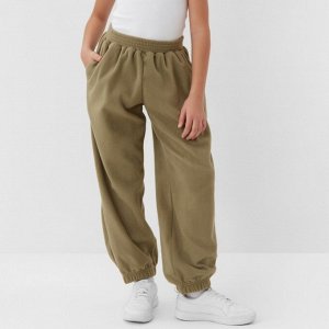 Брюки флисовые для девочки MINAKU: Fleece Soft, светло-зелёные.