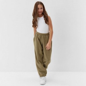 Брюки флисовые для девочки MINAKU: Fleece Soft, светло-зелёные.