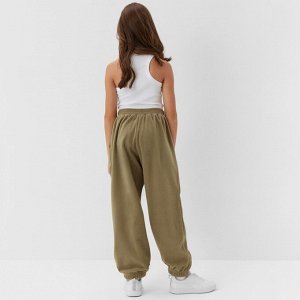 Брюки флисовые для девочки MINAKU: Fleece Soft, светло-зелёные.