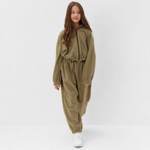 Брюки флисовые для девочки MINAKU: Fleece Soft, светло-зелёные.