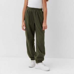 Брюки флисовые для девочки MINAKU: Fleece Soft, зелёные.