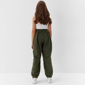 Брюки флисовые для девочки MINAKU: Fleece Soft, зелёные.