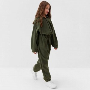 Брюки флисовые для девочки MINAKU: Fleece Soft, зелёные.