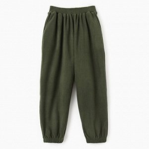 Брюки флисовые для девочки MINAKU: Fleece Soft, зелёные.