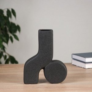 Ваза «Олав», d=4 см, 19.5x16 см, керамика, чёрная