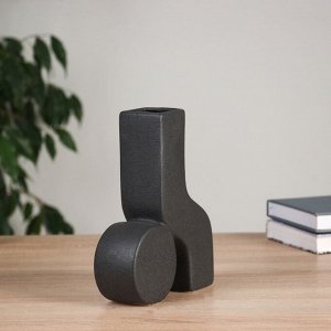 Ваза «Олав», d=4 см, 19.5x16 см, керамика, чёрная