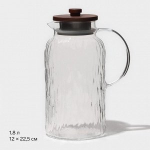Кувшин для воды «Агат», 1.8 л, 12x22.5 см, стекло, прозрачный