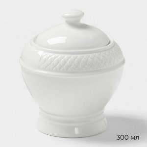 Набор сервировочный Magistro Argos, 2 предмета: молочник 300 мл, сахарница 300 мл, фарфор, белый
