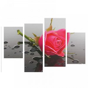 Картина модульная на подрамнике "Роза" 2-30х45; 1-29,5х69; 1-34х69. 80*130 см