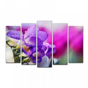 Картина модульная на подрамнике "Фиолетовый цветок" 125*80 см