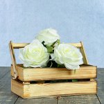 Кашпо флористическое из двух реек, складная деревянная ручка, лакированное, 24,5х13,5х9см