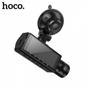 Видеорегистратор HOCO DI61 с тремя камерами WI-FI приложение HD Black