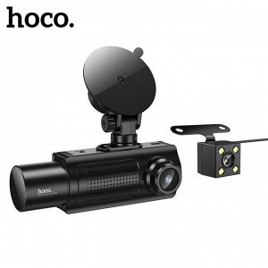 Видеорегистратор HOCO DI61 с тремя камерами WI-FI приложение HD Black